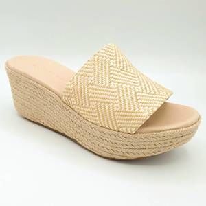 NEW CHOCOLAT BLU women yvon platform wedge sandal in natural raffia